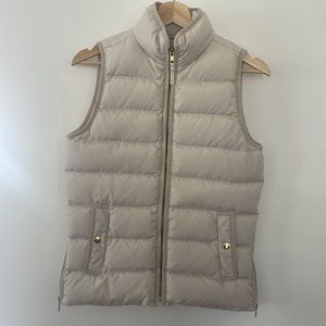 J. Crew Cream White Down Puffer Vest xxs xxsmall